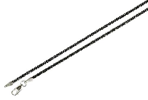 Criss-Cross-Kette aus 925 Sterling Silber geschwärzt diamantiert außergewöhnliches Geflecht SILBERMOOS Qualitätskette aus Italien 42 45 50 60 70 80 90 cm, Länge:42 cm von SILBERMOOS