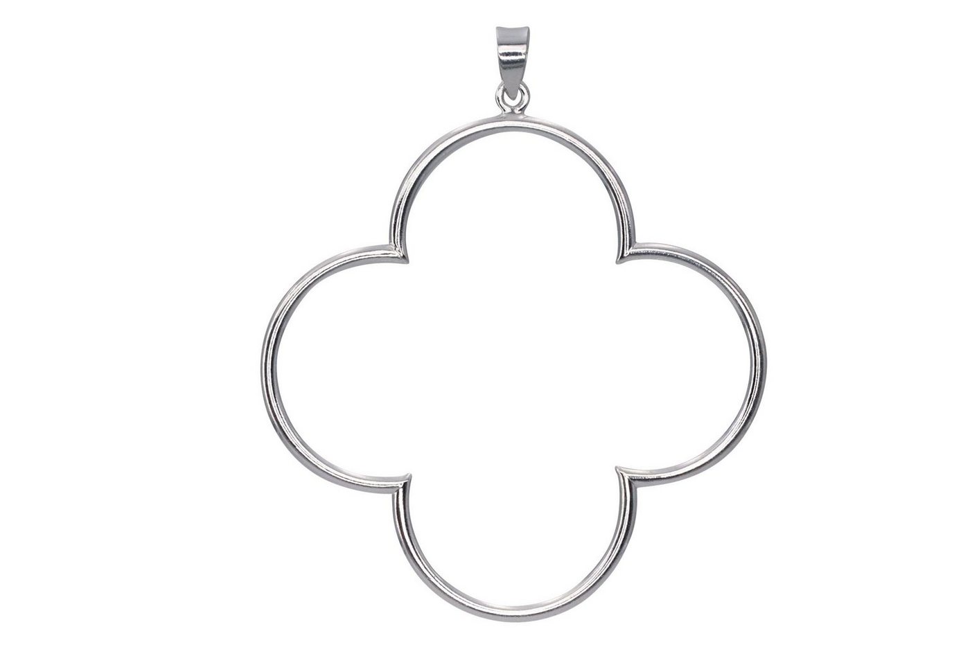 SILBERMOOS Blumenanhänger Großer Kleeblatt Anhänger, 925 Sterling Silber von SILBERMOOS