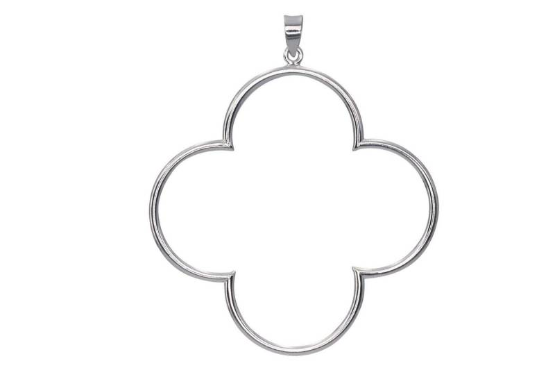 SILBERMOOS Blumenanhänger Großer Kleeblatt Anhänger, 925 Sterling Silber von SILBERMOOS