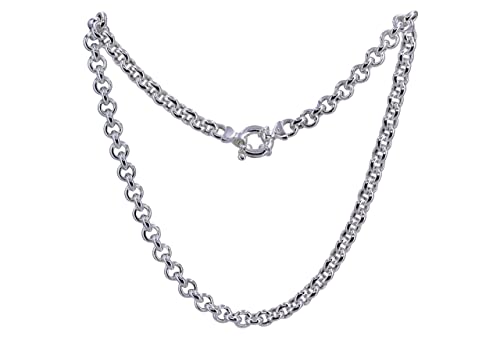 SILBERMOOS Damen Collierkette Erbskette mit Schmuckfederring massiv 8 mm stark glänzend, Qualitätskette aus Italien, 925 Sterling Silber 45 50 cm, Länge:45 cm von SILBERMOOS