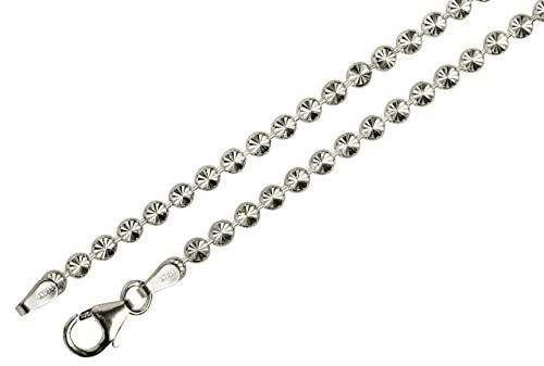 SILBERMOOS Damen Kette Collier Blumen Blüten diamantiert Qualitätskette aus Italien 925 Sterling Silber 42 45 cm, Länge:42 cm von SILBERMOOS