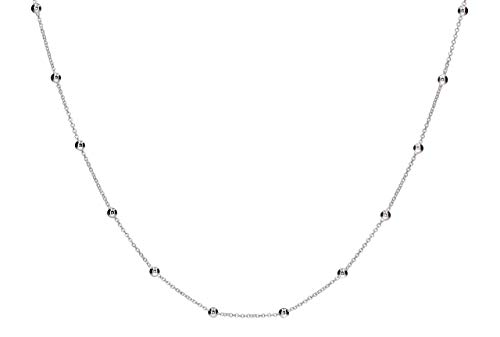 SILBERMOOS Damen Kette Kugelkette Dots Kugeln Kügelchen Silberkette, 925 Sterling Silber, 42 45 50 60 100 cm, Länge:42 cm von SILBERMOOS