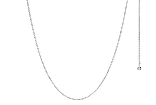 SILBERMOOS Damen Kette Silberkette frei längenverstellbar feines Fuchsschwanz Geflecht, 925 Sterling Silber, 70 cm, Länge:70 cm von SILBERMOOS