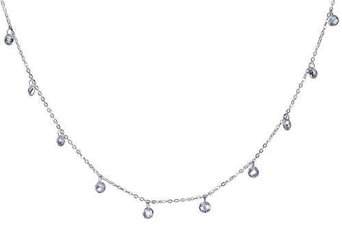 SILBERMOOS Damen Kette weiße Zirkonia Statement Forzatina-Kette Gliederkette fein, 40 cm + 5 cm Verlängerung, 925 Sterling Silber von SILBERMOOS