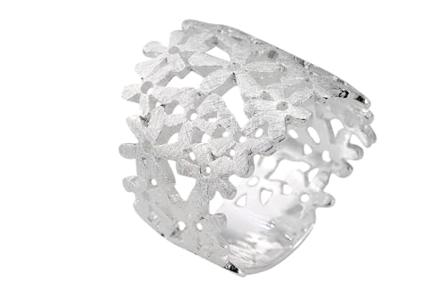 SILBERMOOS Damen Motiv Ring Blumen Blüten Ornament Blumenwiese breit Sterling Silber 925, Größe:52 SILBERMOOS Damen Motiv Ring Blumen Blüten Ornament Blumenwiese breit Sterling Silber 925, Größe:52 von SILBERMOOS