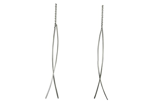SILBERMOOS Damen Ohrhänger Stifte Durchzieher modern elegant verspielt 925 Sterling Silber Ohrringe von SILBERMOOS
