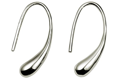 SILBERMOOS Damen Ohrhänger Tropfen Drop elegant glänzend 925 Sterling Silber Ohrringe von SILBERMOOS