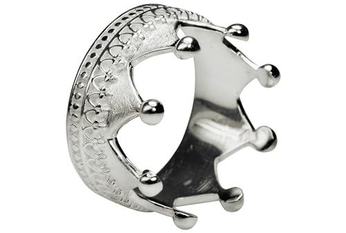 SILBERMOOS Damen Ring Kronenring mit Ornamentlötung Krone Krönchen Silberring 925 Sterling Silber, Größe:56 von SILBERMOOS