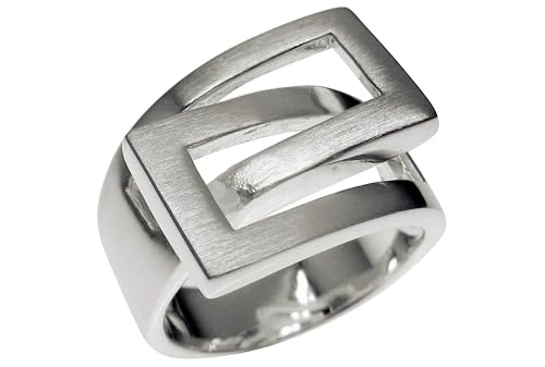 SILBERMOOS Damen Ring elegant ineinander umschlungen 925 Sterling Silber, Größe:58 von SILBERMOOS