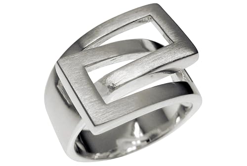 SILBERMOOS Damen Ring elegant ineinander umschlungen 925 Sterling Silber, Größe:60 von SILBERMOOS