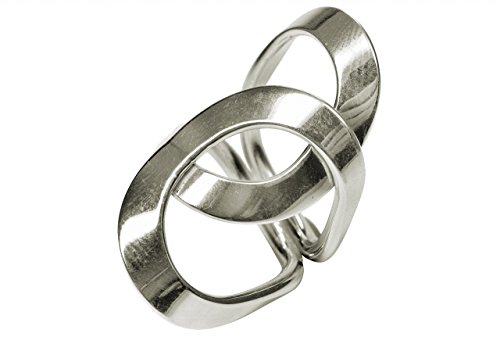 SILBERMOOS Damen Ring überlappende Kreise breit glänzend offen Sterling Silber 925, Größe:62 von SILBERMOOS