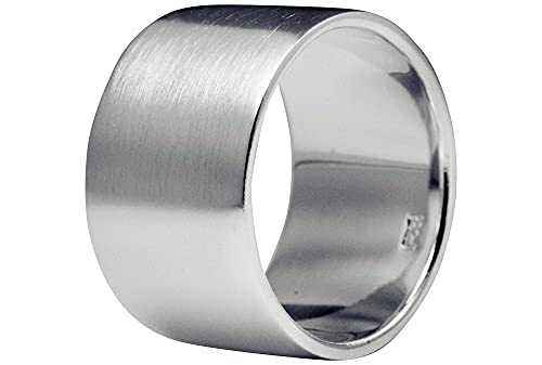 SILBERMOOS Damen und Herren Bandring Partnerring klassisch mattiert 925 Sterling Silber, Größe:52 von SILBERMOOS