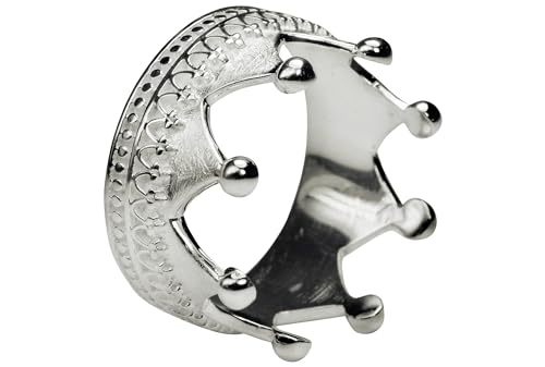 SILBERMOOS Damen Ring Kronenring mit Ornamentlötung Krone Krönchen Silberring 925 Sterling Silber, Größe:52 von SILBERMOOS