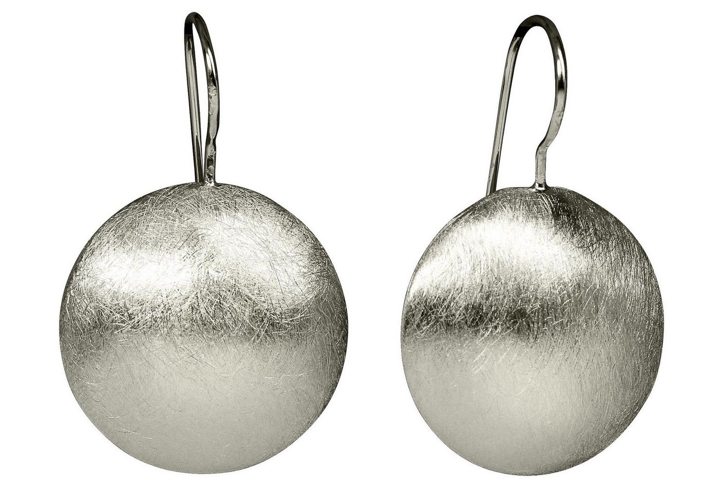 SILBERMOOS Paar Ohrhänger Auffällige Knopf-Ohrhänger, 925 Sterling Silber von SILBERMOOS