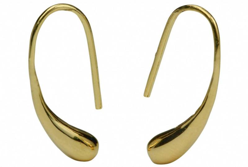SILBERMOOS Paar Ohrhänger Elegante Ohrhänger "Tropfen" vergoldet, 925 Sterling Silber von SILBERMOOS