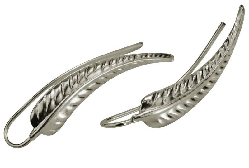 SILBERMOOS Paar Ohrklemmen Earcuffs im Blatt-Design, 925 Sterling Silber von SILBERMOOS