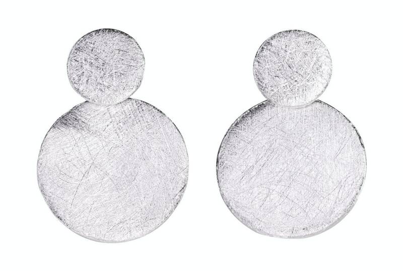SILBERMOOS Paar Ohrstecker Bewegliche Ohrstecker "Zwei Scheiben", 925 Sterling Silber von SILBERMOOS