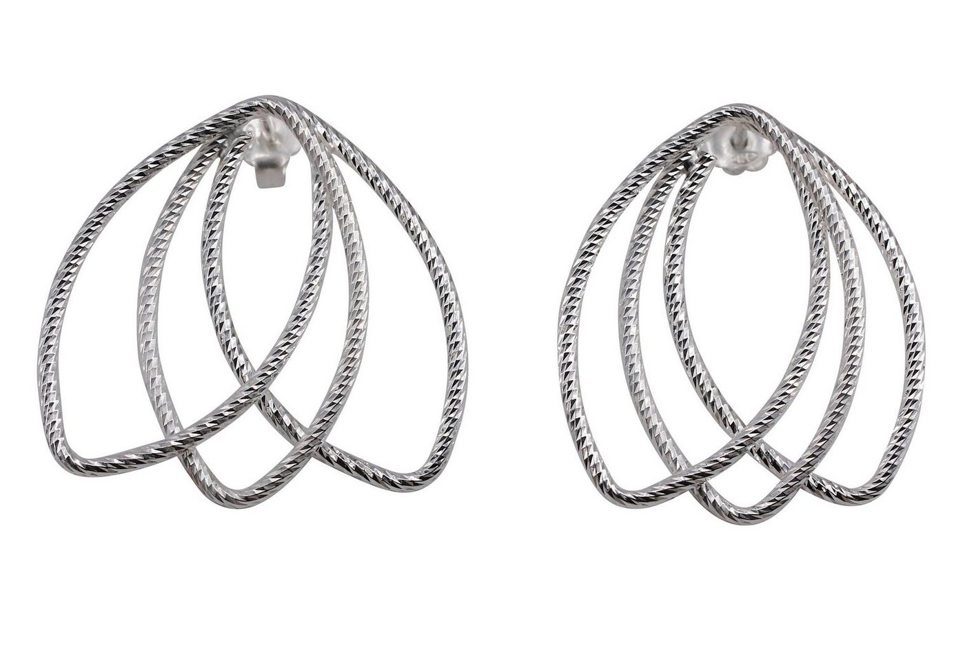 SILBERMOOS Paar Ohrstecker Fächerohrstecker, 925 Sterling Silber von SILBERMOOS