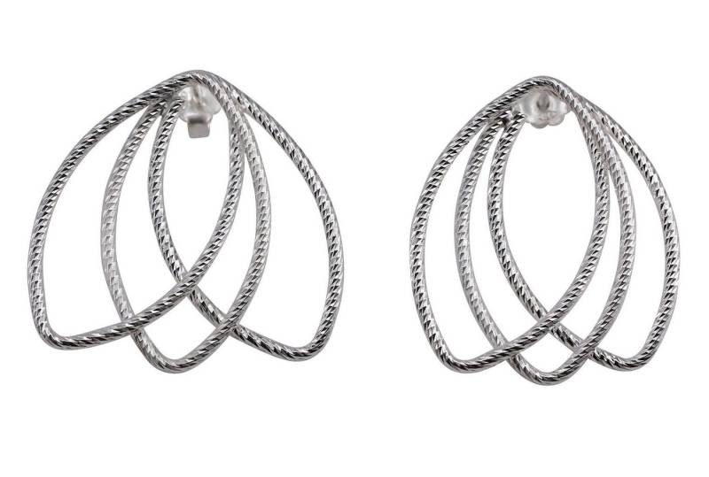 SILBERMOOS Paar Ohrstecker Fächerohrstecker, 925 Sterling Silber von SILBERMOOS