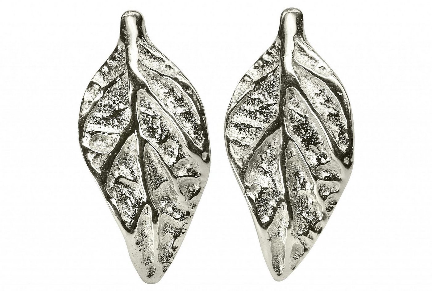 SILBERMOOS Paar Ohrstecker Ohrstecker Kleines Blatt, 925 Sterling Silber von SILBERMOOS