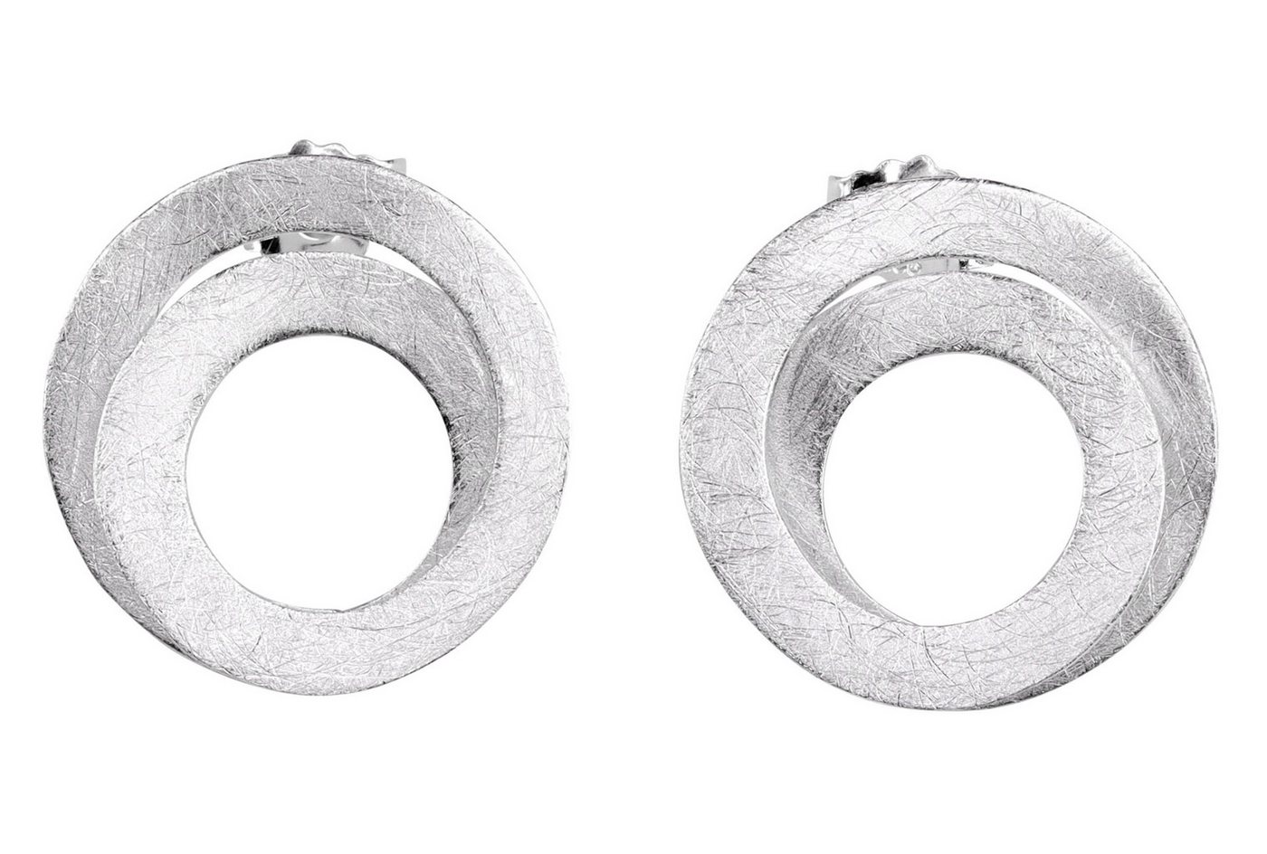 SILBERMOOS Paar Ohrstecker Ohrstecker Loop, 925 Sterling Silber von SILBERMOOS