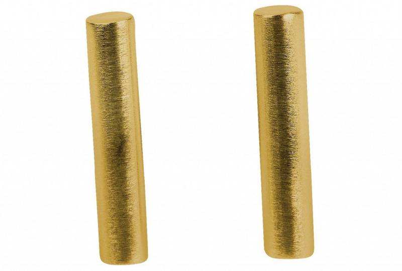 SILBERMOOS Paar Ohrstecker Stäbchen-Ohrstecker vergoldet, 925 Sterling Silber von SILBERMOOS