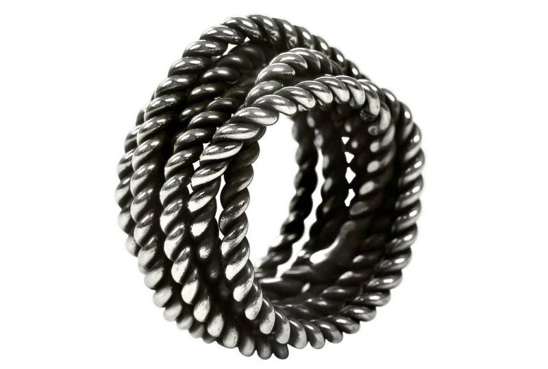 SILBERMOOS Partnerring Geschwärzter Kordelring "Seiltanz", 925 Sterling Silber von SILBERMOOS
