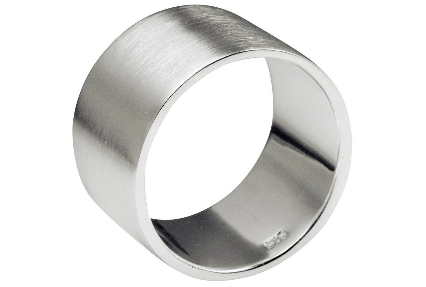 SILBERMOOS Partnerring XL Klassischer Bandring mattiert, 925 Sterling Silber von SILBERMOOS