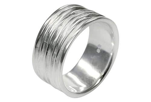SILBERMOOS Ring Damenring Herrenring Partnerring Bandring glänzend matt breit Sterling Silber 925, Größe:54 von SILBERMOOS