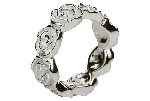 SILBERMOOS Ring Damenring Rosenring Rose Blume Blüte matt glänzend Sterling Silber 925, Größe:60 von SILBERMOOS