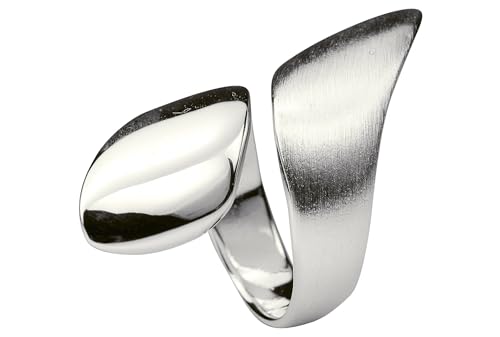 SILBERMOOS Ring Damenring Welle Spiralring Schlange Bandring offen Sterling Silber 925, Größe:54 von SILBERMOOS