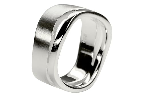 SILBERMOOS Ring Damenring Welle matt glänzend Sterling Silber 925, Größe:56 von SILBERMOOS