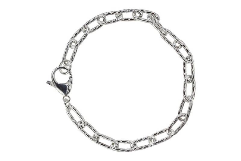 SILBERMOOS Silberarmband Geschliffenes Paperclip-Armband in Kordel-Optik, 925 Sterling Silber von SILBERMOOS