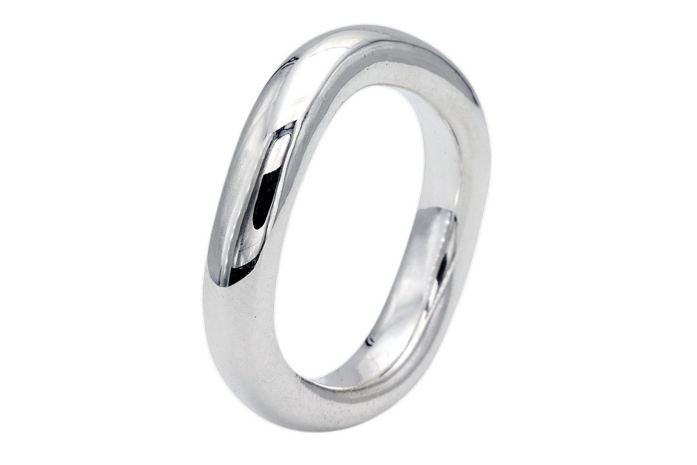 SILBERMOOS Silberring Bandring Schlicht und Gewellt", 925 Sterling Silber" von SILBERMOOS