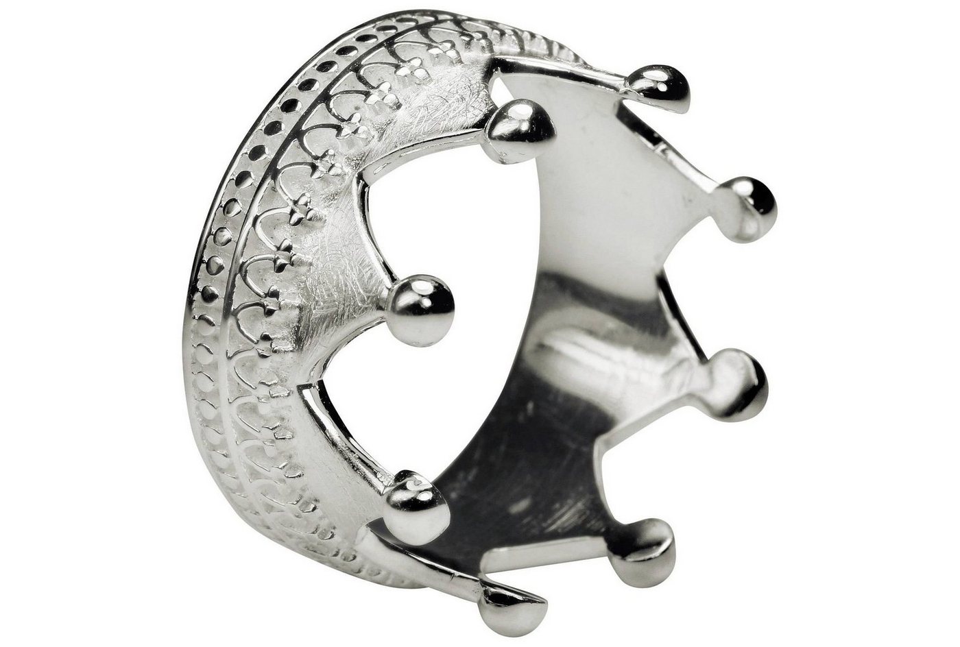 SILBERMOOS Silberring Kronenring mit Ornament, 925 Sterling Silber von SILBERMOOS