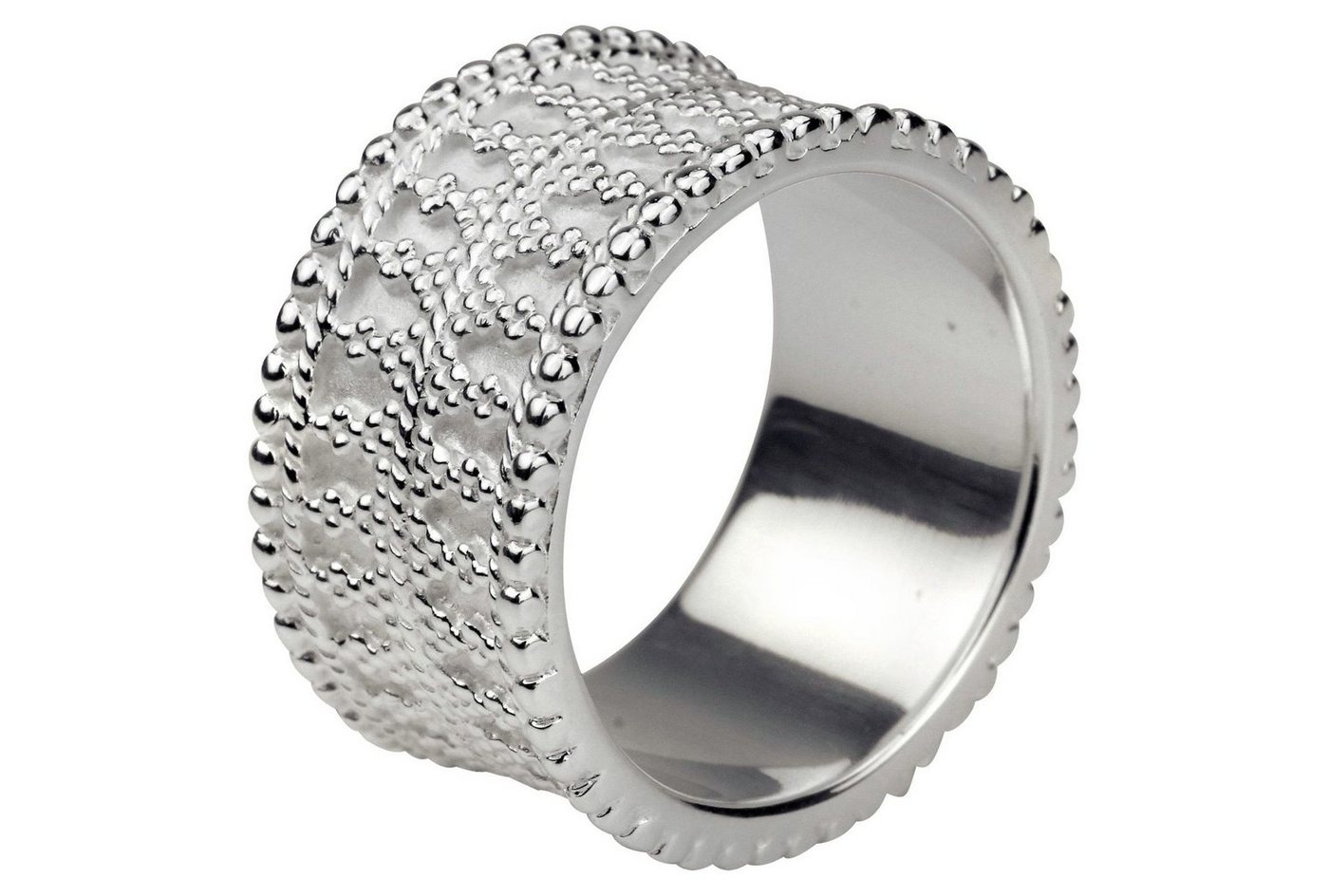 SILBERMOOS Silberring Ring mit doppeltem Ornamentband, 925 Sterling Silber von SILBERMOOS