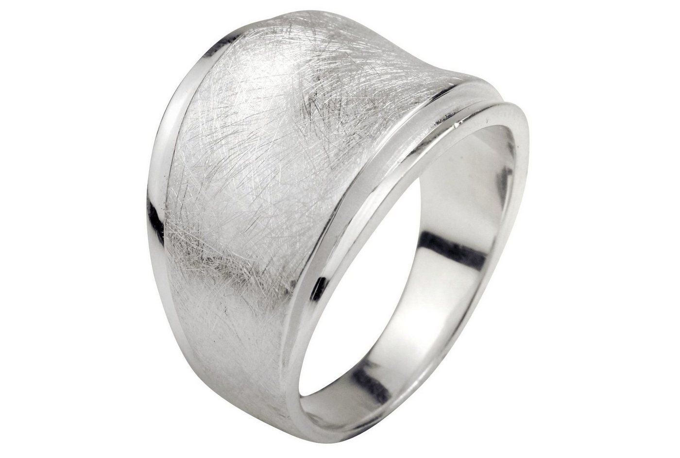 SILBERMOOS Silberring XL Attraktiv gestufter Bandring, 925 Sterling Silber von SILBERMOOS