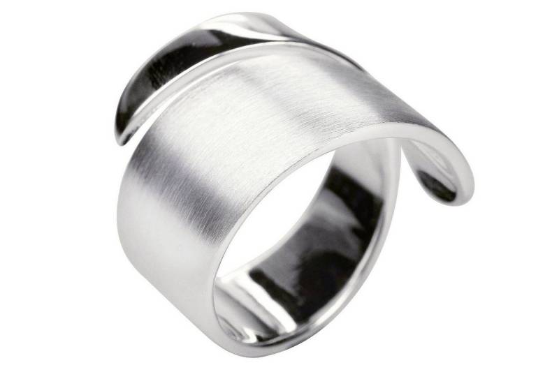 SILBERMOOS Silberring XL Diagonaler Bandring "Entgegengesetzt", 925 Sterling Silber von SILBERMOOS