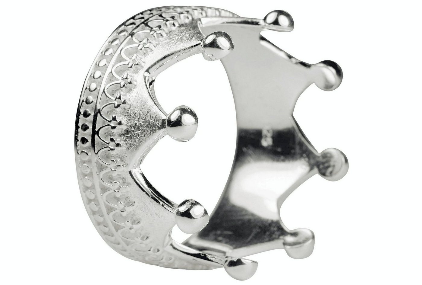 SILBERMOOS Silberring XL Kronenring mit Ornament, 925 Sterling Silber von SILBERMOOS