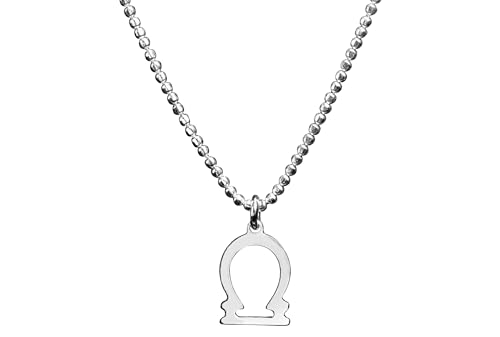 SILBERMOOS Sternzeichen Damen Kette Waage Libra, Anhänger mit Kugel-Kette 45 cm diamantiert aus Italien, 925 Sterling Silber von SILBERMOOS