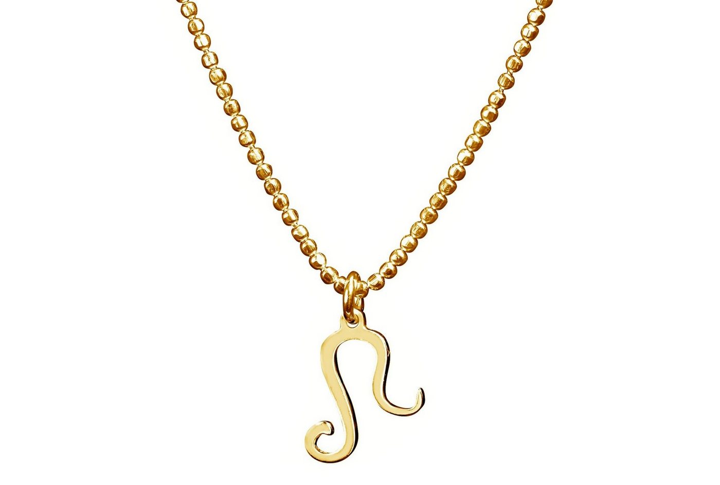 SILBERMOOS Sternzeichenanhänger Vergoldete Sternzeichen Kette Löwe, 925 Sterling Silber von SILBERMOOS