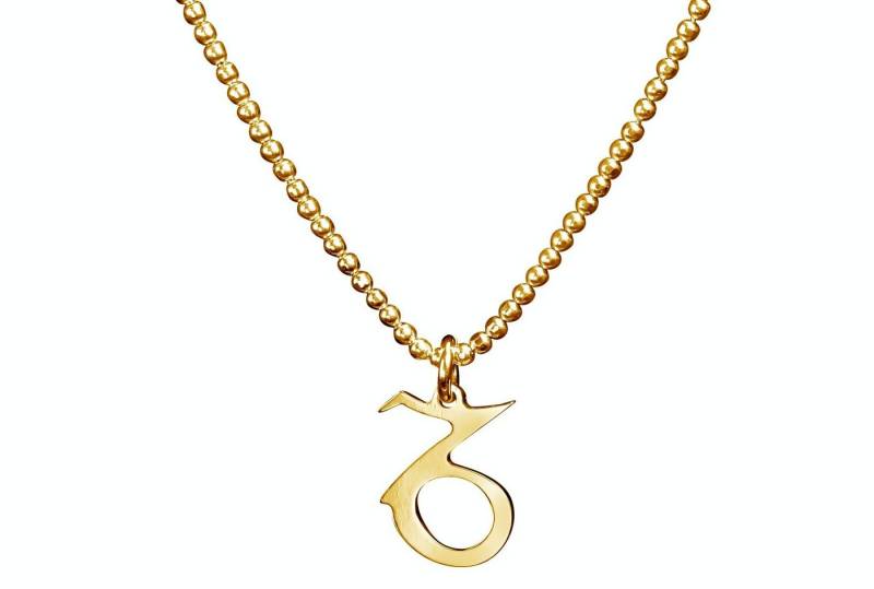 SILBERMOOS Sternzeichenanhänger Vergoldete Sternzeichen Kette Steinbock, 925 Sterling Silber von SILBERMOOS