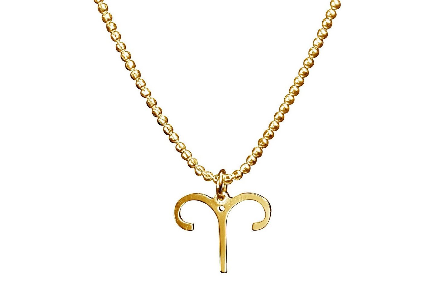 SILBERMOOS Sternzeichenanhänger Vergoldete Sternzeichen Kette Widder, 925 Sterling Silber von SILBERMOOS