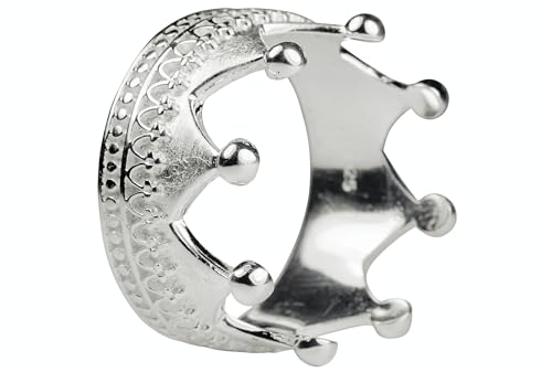 SILBERMOOS XL XXL Ringe in großen Größen Kronenring mit Ornamentlötung Silberring 925 Sterling Silber Größe 64, 66, 68, 70, Größe:70 von SILBERMOOS