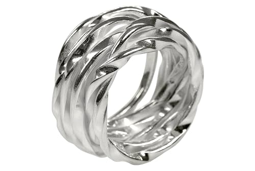 SILBERMOOS XL XXL Ringe in großen Größen Damen Herren Kordel Ring Wickelring gewickelt matt Größe 64, 66, 68, 70 Sterling Silber 925, Größe:70 von SILBERMOOS
