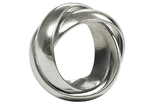 SILBERMOOS XL XXL Ringe in großen Größen Damenring Herrenring Dreierring verspielt massiv glänzend Größe 64, 66, 68, 70 Sterling Silber 925, Größe:64 von SILBERMOOS