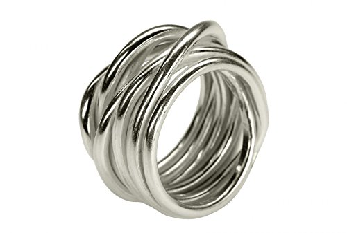 SILBERMOOS XL XXL Ringe in großen Größen Damenring Herrenring Partner Ring Ehering Wickelring Größe 64, 66, 68, 70 Sterling Silber 925, Größe:70 von SILBERMOOS