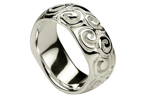 SILBERMOOS XL XXL Ringe in großen Größen Damenring Spiralmuster Bandring Ornament matt und glänzend breit Sterling Silber 925, Größe 64 66 68 70, Größe:64 SILBERMOOS XL XXL Ringe in großen Größen Damenring Spiralmuster Bandring Ornament matt und glänzend breit Sterling Silber 925, Größe 64 66 68 70, Größe:64 von SILBERMOOS