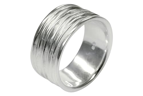 SILBERMOOS XL XXL Ringe in großen Größen Ring Damenring Herrenring Partnerring Bandring glänzend matt breit Sterling Silber 925 Größe 64, 66, 68, 70, Größe:64 von SILBERMOOS