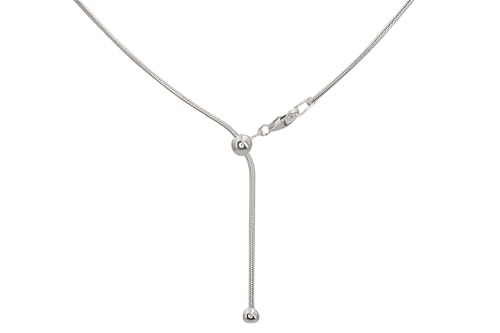 SILBERMOOS längenverstellbare Schlangenkette bis 60 cm, Basis-Kette Qualitätskette aus Italien 1,4 mm, glänzend 925 Sterling Silber von SILBERMOOS